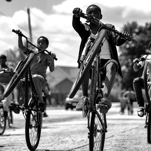 childrens riding bike