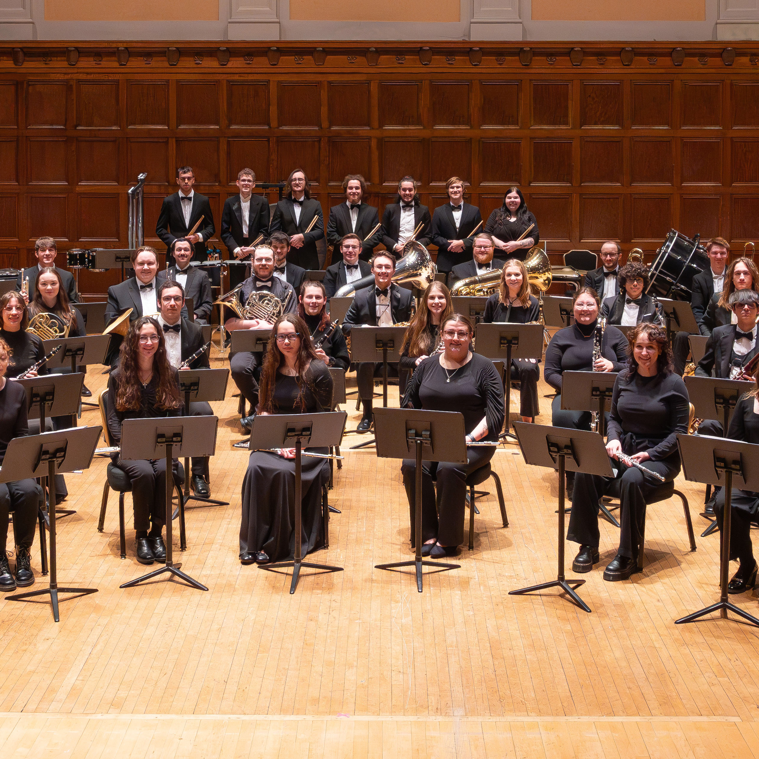 Wind Ensemble Students on stage