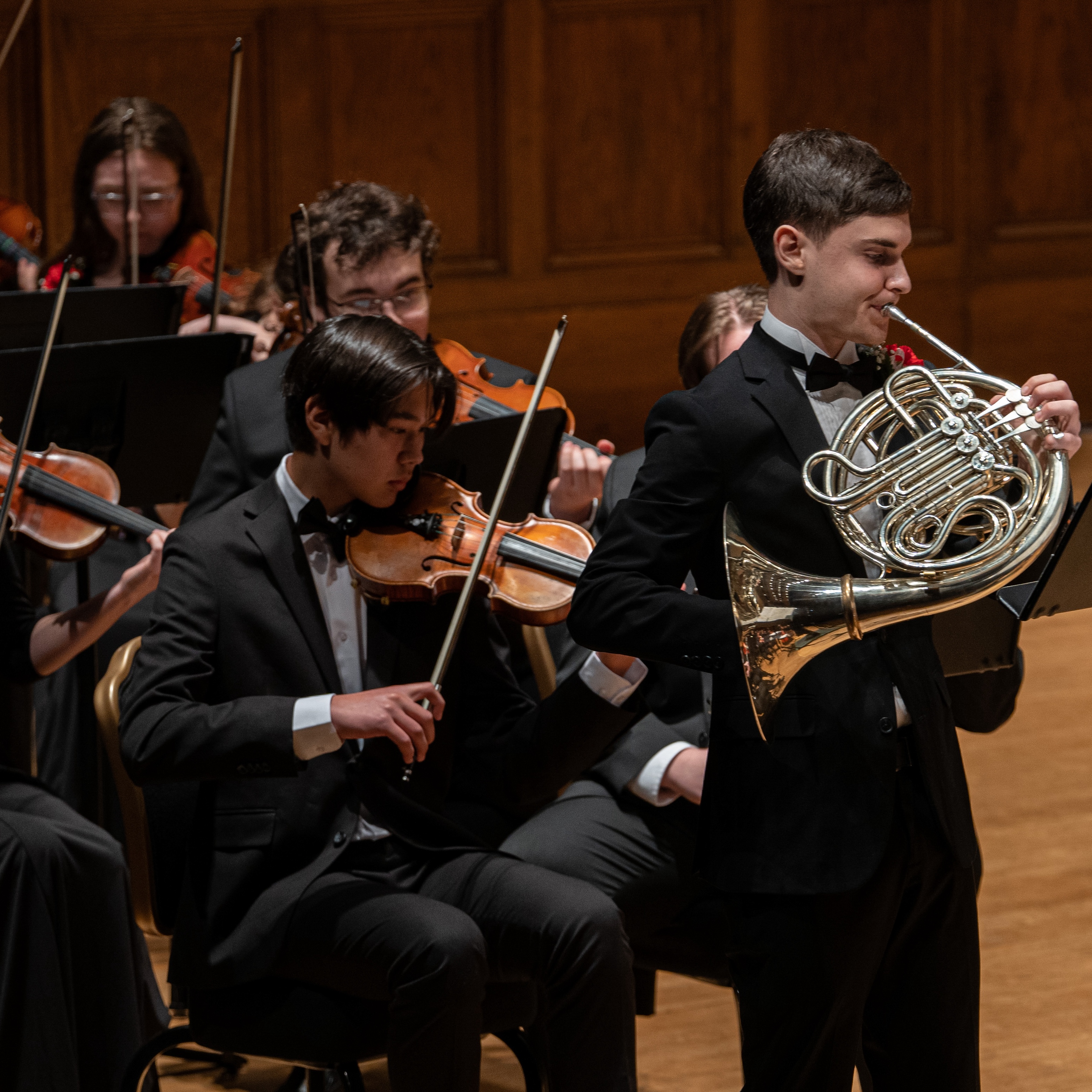 students playing violin and horn