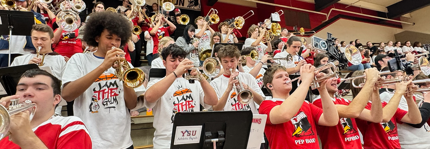 Jam the Gym 2024 Participants performing with YSU Pep Band