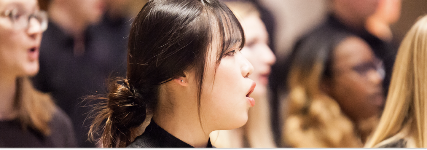 choral student singing