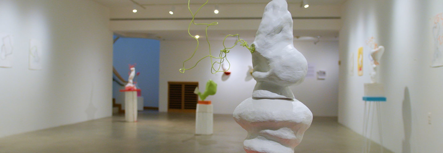 sculptures in museum