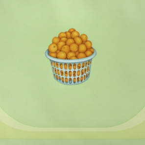 Exhibition- A basket containing orange