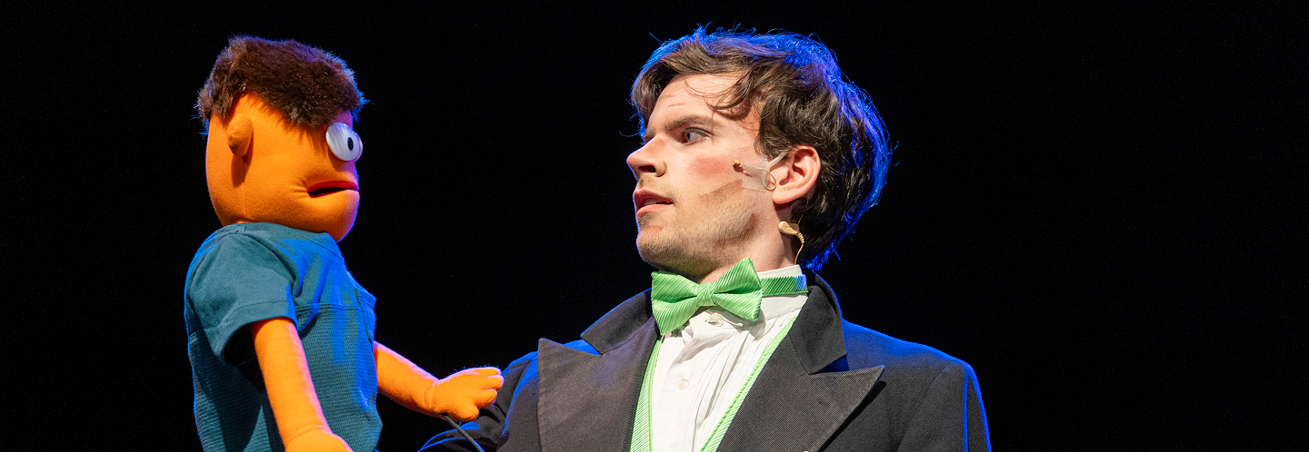 performer with puppet