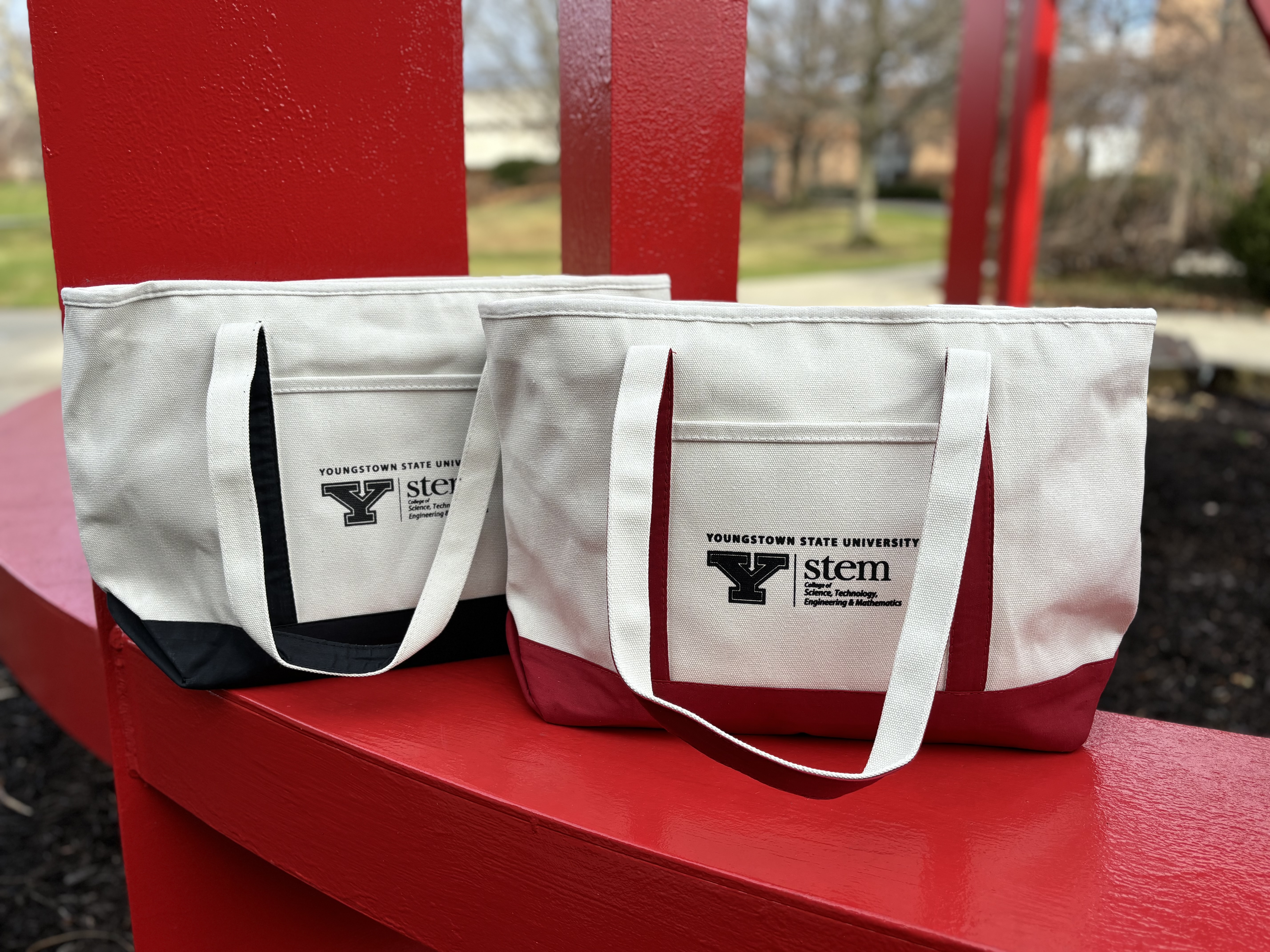 Red and Black STEM Canvas Totes