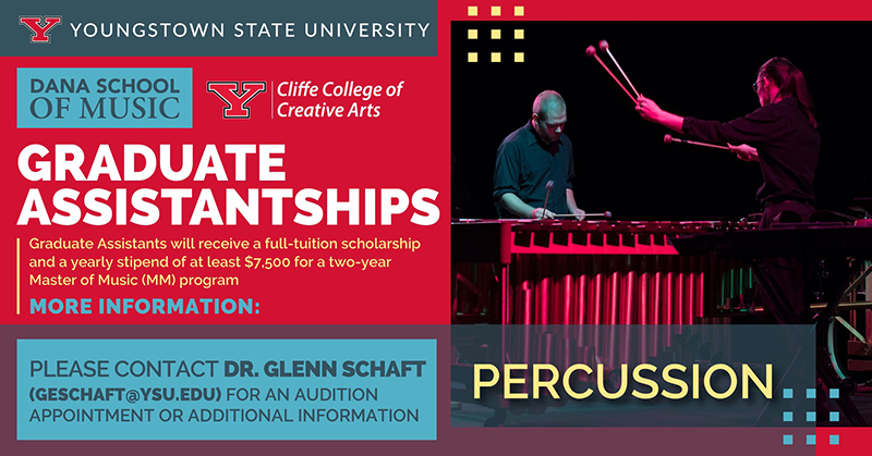 dana school of music graduate assistantships percussion